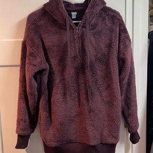 Aerie Fluffy Brown/Maroon Pullover